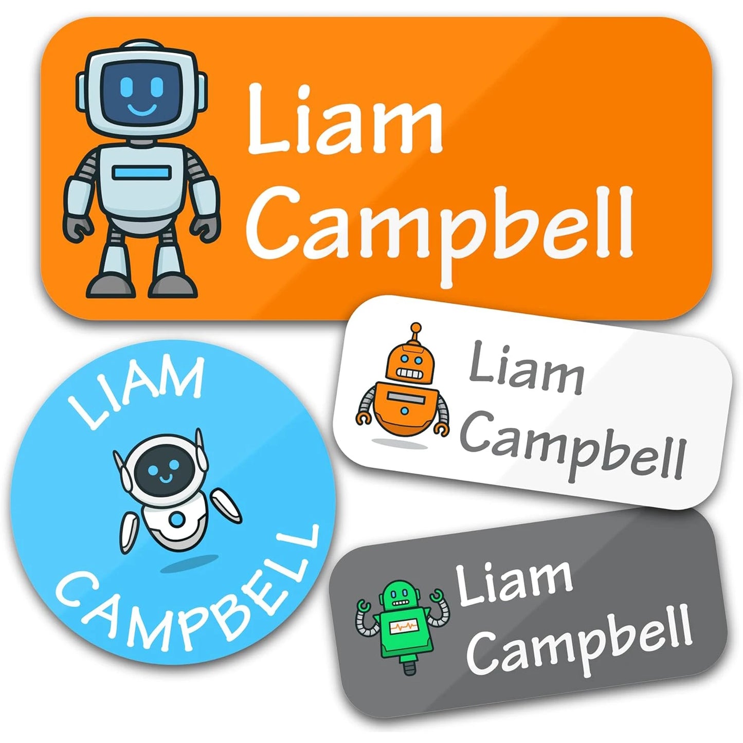 140PCS Custom Waterproof Name Stickers - Cartoon Personalized Labels for Clothes & Personal Items