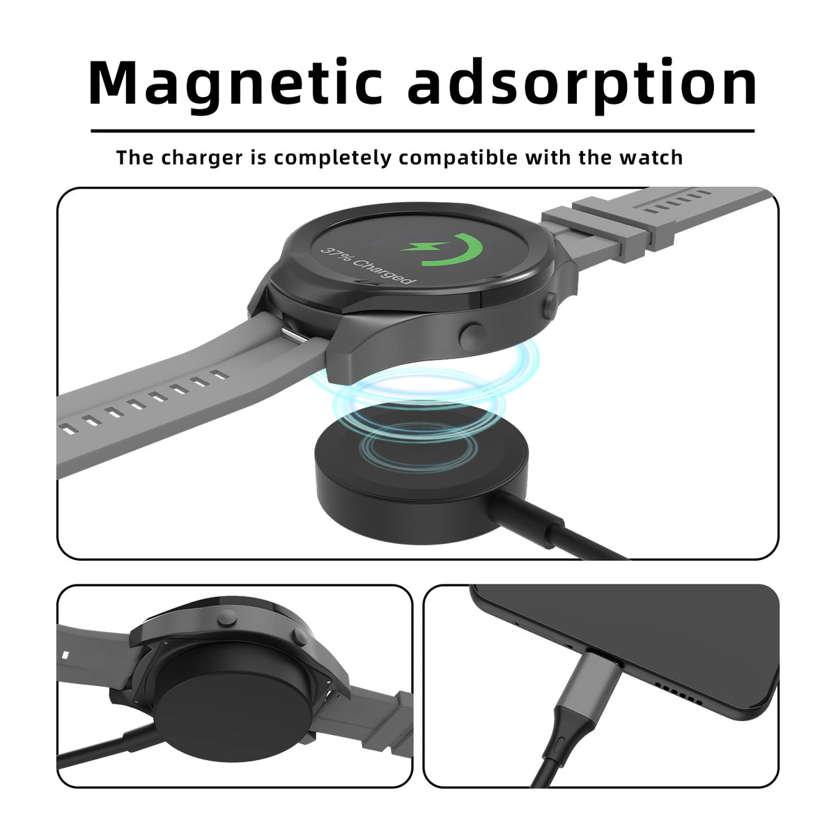 Samsung Galaxy Watch USB-C Fast Charger - PD 60W Charging Cable for Galaxy Watch Ultra, 7, 6, 6 Classic, 5, 5 Pro and Galaxy S25, S24, S23, Z Fold 6