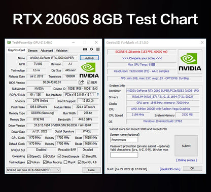 MLLSE RTX 2060 Super 8GB Gaming Graphics Card — GDDR6 256-Bit, 8-Pin PCIe 3.0x16 for High-Performance Gaming