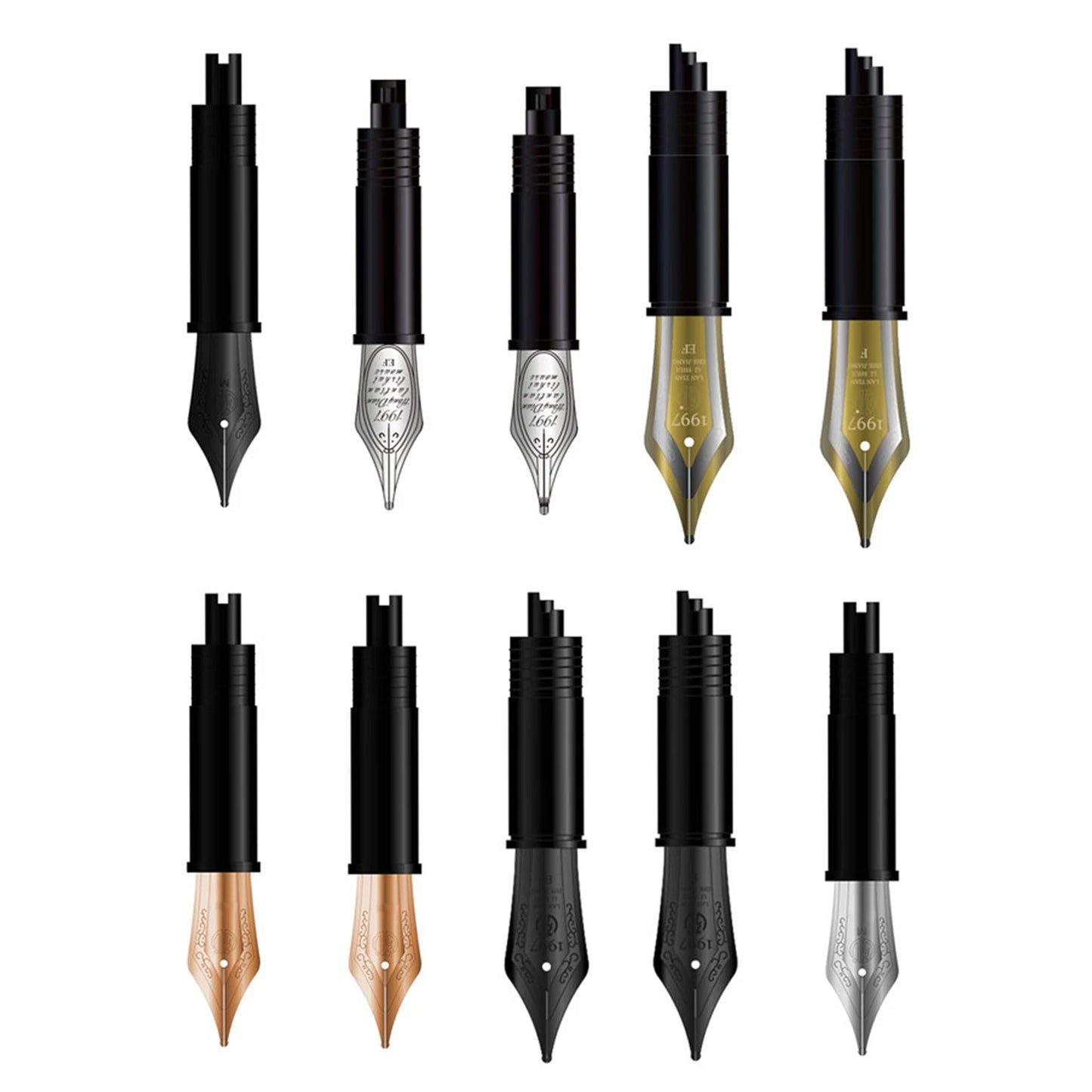 HongDian Fountain Pen Nibs — F/EF/B Replacement Tips for Pens, Spare Nibs for Office & Practice Use