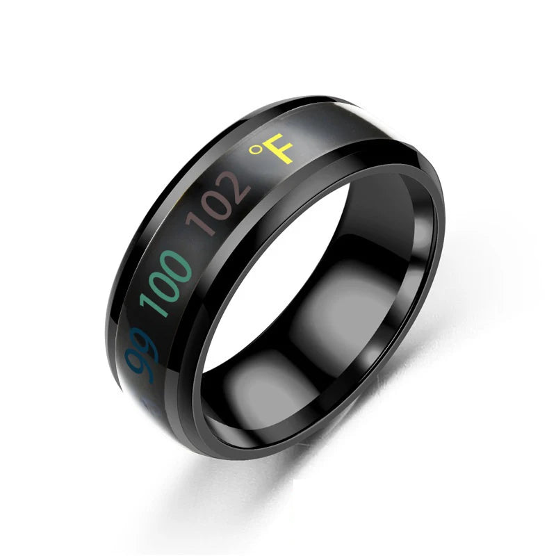 Smart Stainless Steel Mood Ring – Temperature Sensitive Couple Ring, Waterproof Intelligent Color Changing Jewelry Accessories