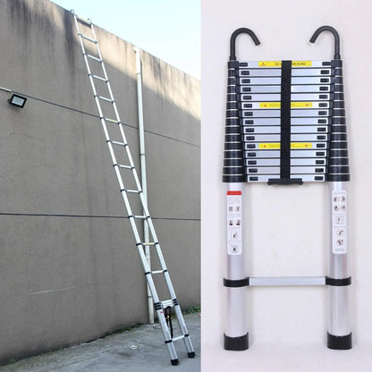 DayPlus 6.2M Multi-Purpose Telescopic Ladder — Aluminum Folding Extendable Ladder with Removable Hook, Non-Slip, 150kg/330lb Capacity