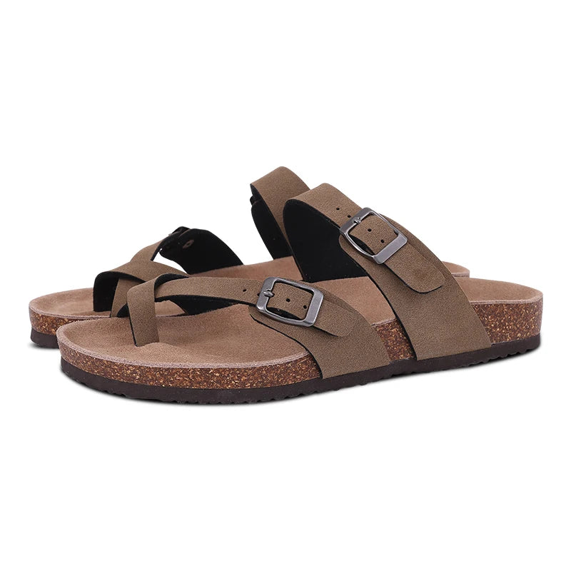 Comwarm Women’s Suede Mules & Men’s Cork Insole Clogs – Arch Support Sandals for Outdoor, Beach, and Home Slides