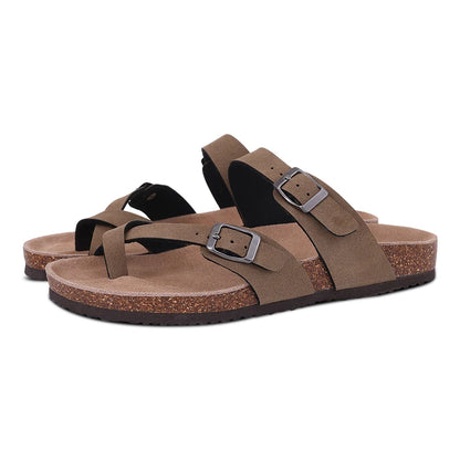 Comwarm Women’s Suede Mules & Men’s Cork Insole Clogs – Arch Support Sandals for Outdoor, Beach, and Home Slides