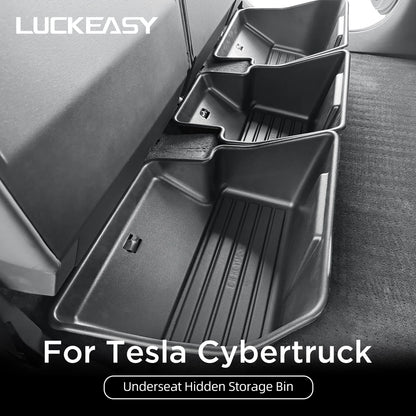 Tesla Cybertruck 2024–2025 Under Seat Storage Box Set – Rear Seat Lower Organizer Case, Car Interior Hidden Storage Accessories
