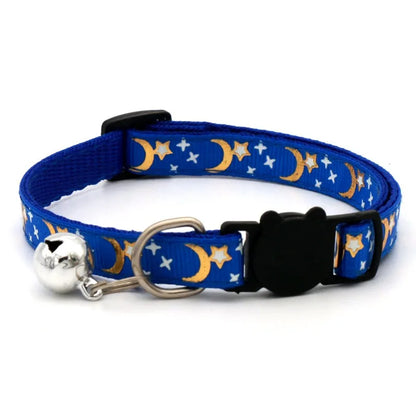Pet Collar with Bell – Adjustable Cartoon Footprint Necklace for Dogs, Puppies & Kittens, Colorful Safety Bell Accessory