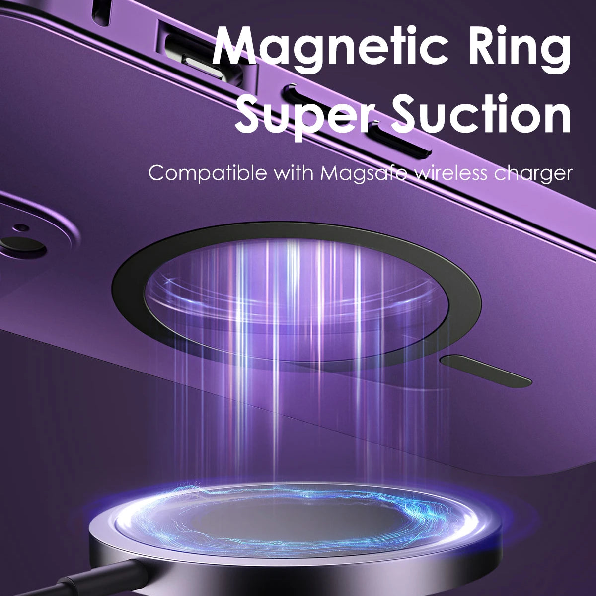 Aluminum Metal Frame Magnetic Case - MagSafe Wireless Charging Cover with Lens Protection for iPhone 12, 13, 14, 15, 16 & 17 Pro Max