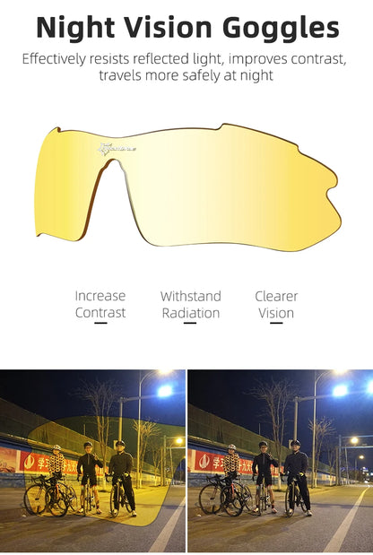 ROCKBROS Cycling Sunglasses — Polarized Photochromic MTB Sports Goggles with 5/3 Lenses