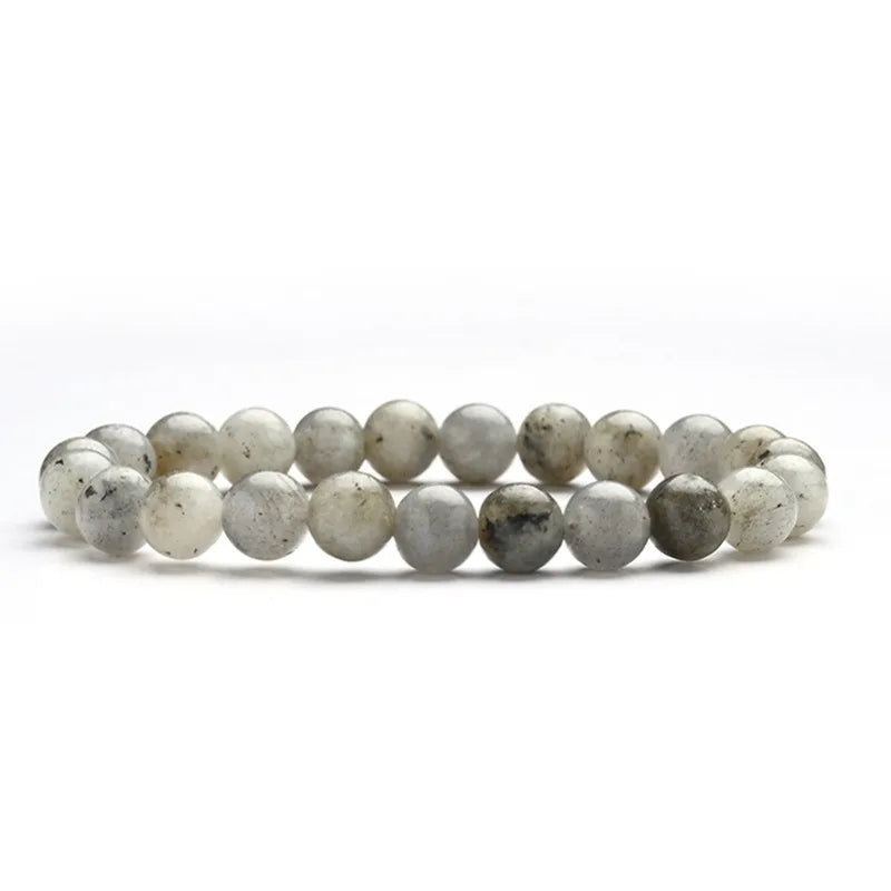 4mm 6mm 8mm Labradorite Bracelet, Handmade Natural Stone Jewelry for Women, Semi-Precious Gemstone Gift