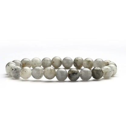 4mm 6mm 8mm Labradorite Bracelet, Handmade Natural Stone Jewelry for Women, Semi-Precious Gemstone Gift