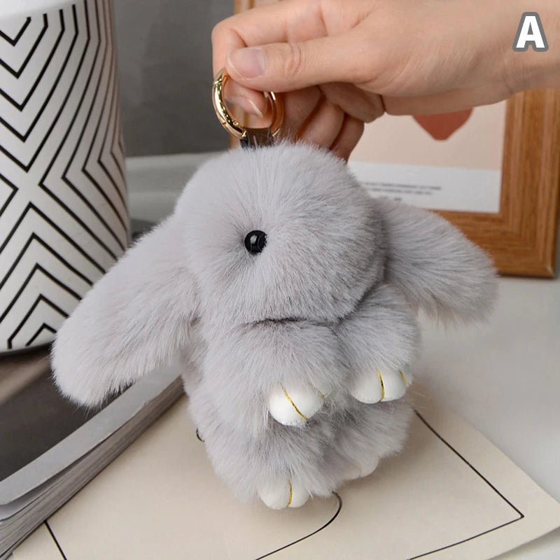 15cm Rabbit Fur Keychain - Soft Bag & Car Pendant Charm for Women, Jewelry Accessory Gift