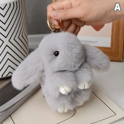 15cm Rabbit Fur Keychain - Soft Bag & Car Pendant Charm for Women, Jewelry Accessory Gift