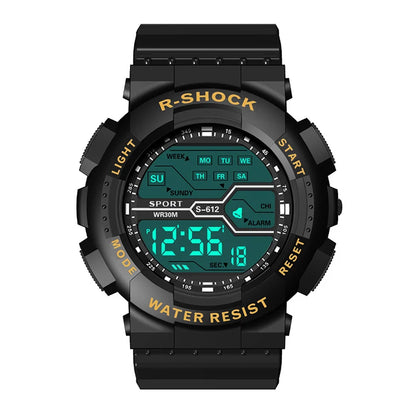 Men's Outdoor Sports Watch – Waterproof LED Military Digital Wristwatch with Luminous Large Screen