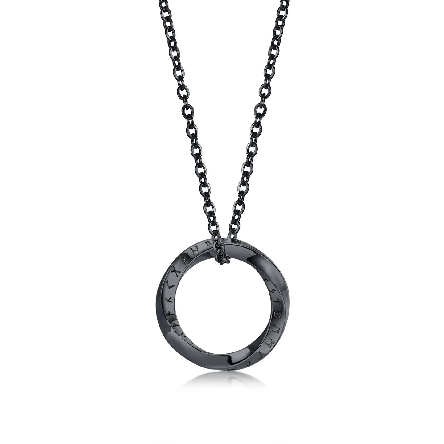 Vnox Norse Viking Pendant Necklace – Twisted Stainless Steel Mobius Triangle, Vegvisir & Valknut Geometric Charm