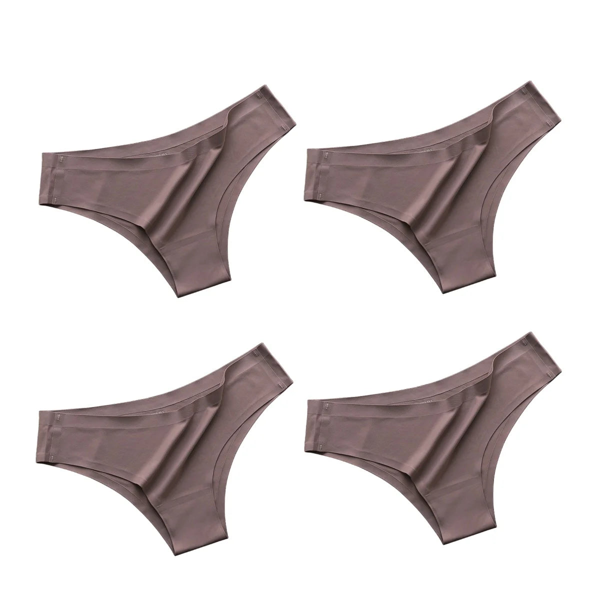 4PCS Seamless Ice Silk G-String Panties for Women – Low Waist, Soft Ultra-Thin Sexy Underwear Briefs