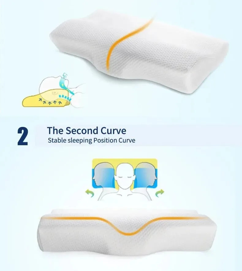 Memory Foam Orthopedic Pillow – Butterfly-Shaped Neck Protection with Slow Rebound for Cervical Health