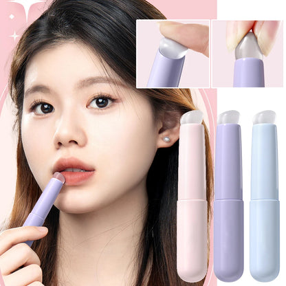 Upgrade Silicone Lip Brush with Cover: Angled Concealer Brush for Precise Application - Q Soft Makeup Brushes, Round Head Design