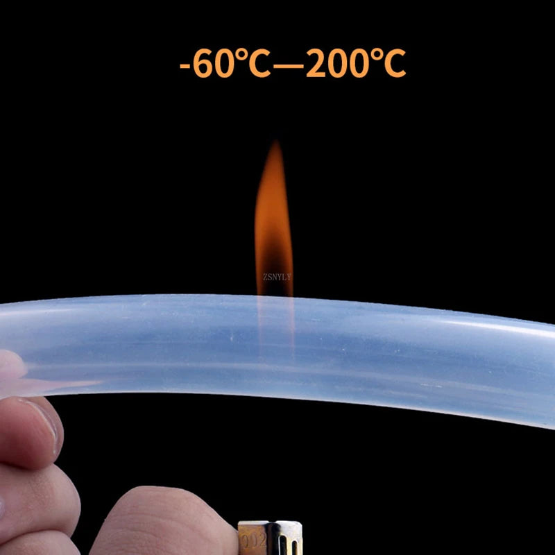 Transparent Silicone Hose Pipe - 4mm-12mm Food Grade Flexible Rubber Tubing for Aquarium, Pump, Water & Liquid Transfer