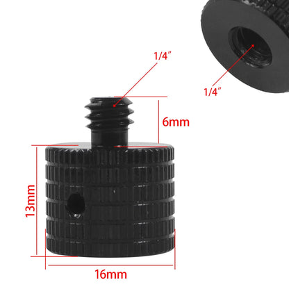 Reinforced Camera Screw Adapter - 1/4 to 3/8 Inch Male Female Thread Converter for Tripod Monopod Ball Head Light Bike Mount