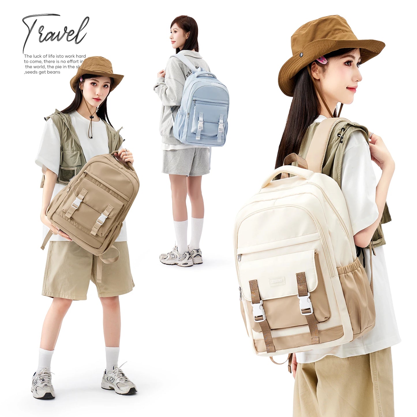 High-Capacity Student Backpack | Trendy Laptop & College Bag for Women, Girls, Travel & School BookBag