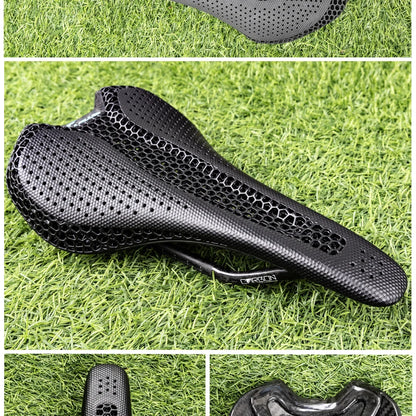 RYET Ultra Full Carbon 3D Printed Bike Saddle — 145mm Lightweight MTB Seat with High Modulus Carbon Fiber Base