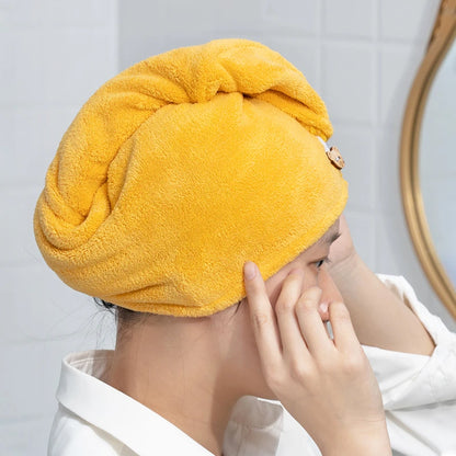 Premium Microfiber Hair Towel Wrap - Anti-Frizz, Super Absorbent Hair Drying Cap for Women and Men, Quick Dry Bath Hat