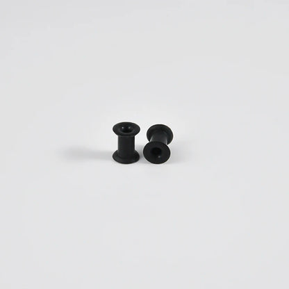 Pair of Supersize Black Silicone Double Flared Ear Tunnel Plugs — Flesh Gauge Expander Stretchers for Piercing