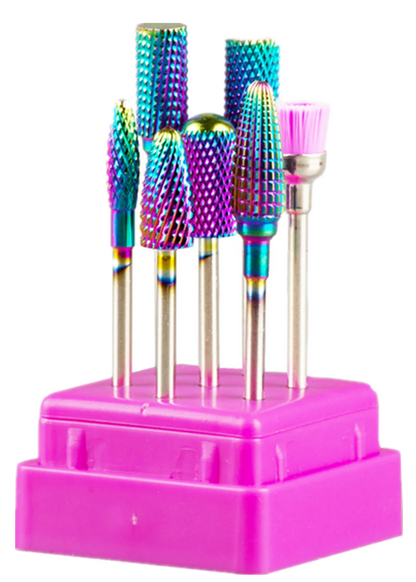 7pcs Nail Art Tungsten Steel Milling Cutter Set - Ceramic Nail Drill Bits for Electric Nail Machine & Pedicure Tool Accessories