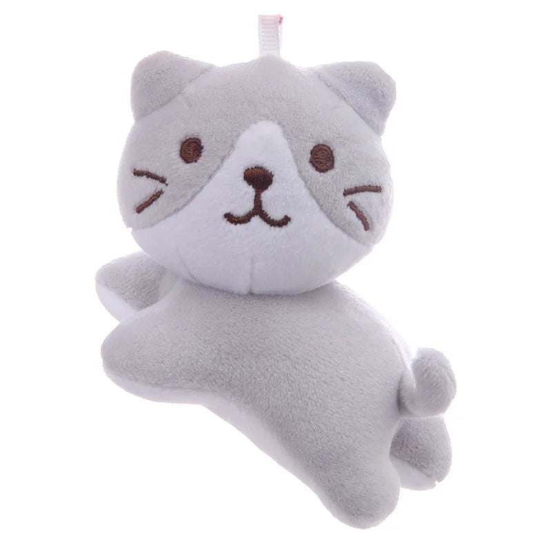 Six-Color Cute Cartoon Cat Plush Pendant - Tilt-Head Kitten Doll for Backpacks, Christmas, Halloween, and Gifts