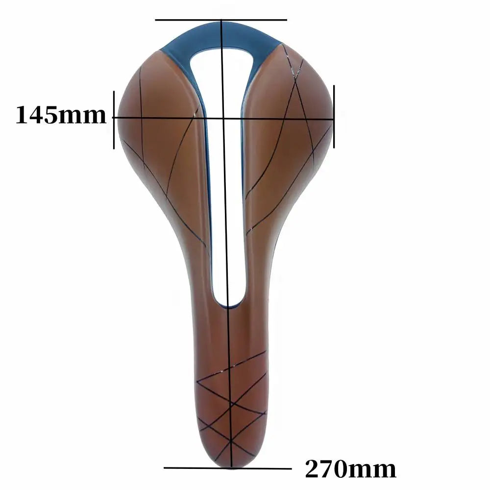 Breathable Hollow Bicycle Saddle - Soft PU Leather Comfort Seat for MTB Mountain & Road Bikes