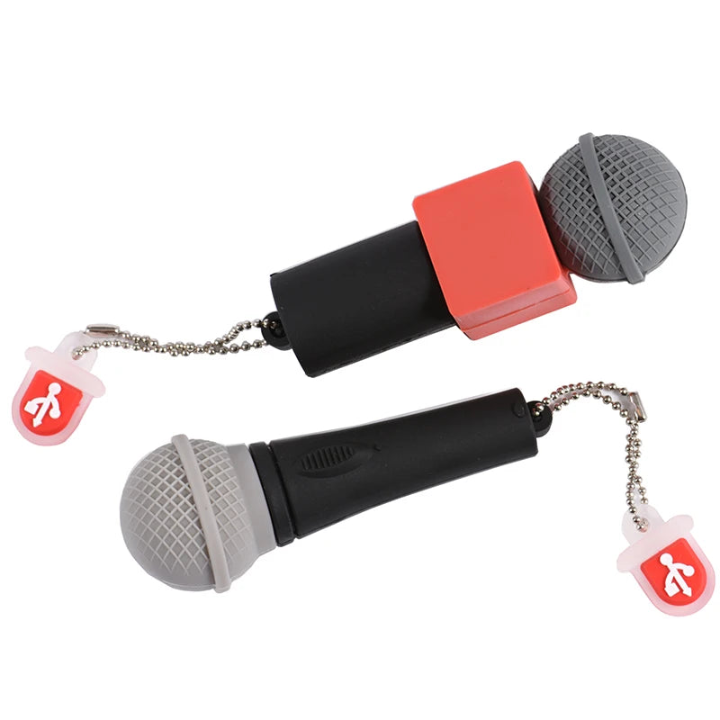 Microphone USB Flash Drive – 16/32/64GB Memory Stick, Creative Mic Speaker Pendrive Gift