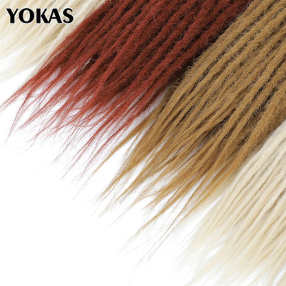 YOKAS Handmade Dreadlock Extensions - Synthetic Crochet Braided Hair 24 36 Inch Long Faux Locs for Women