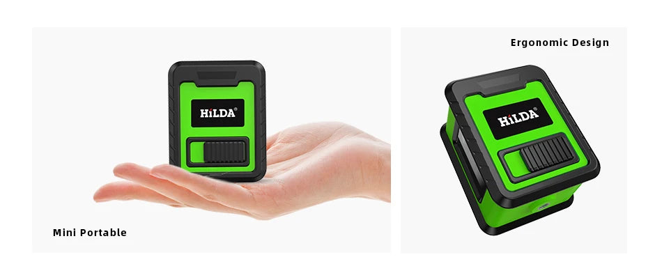 HILDA 2-Line Green Laser Level Meter | Self-Leveling Horizontal & Vertical Laser Tool