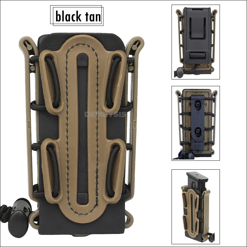 5.56mm & 7.62mm Tactical Fast Mag Pouch - MOLLE Belt Clip Soft Shell Rifle & 9mm Magazine Carrier