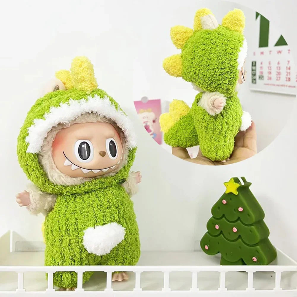 Cute Knitted Clothes Keychain – Outfit for 17cm Labubu/Macaron Doll, Kids & Girl Gifts