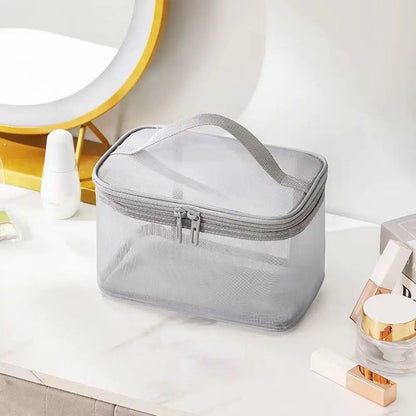 Fashion Transparent Mesh Travel Cosmetic Bag — 1/2/3 Layer Large-Capacity Makeup Organizer & Women’s Toiletry Bag