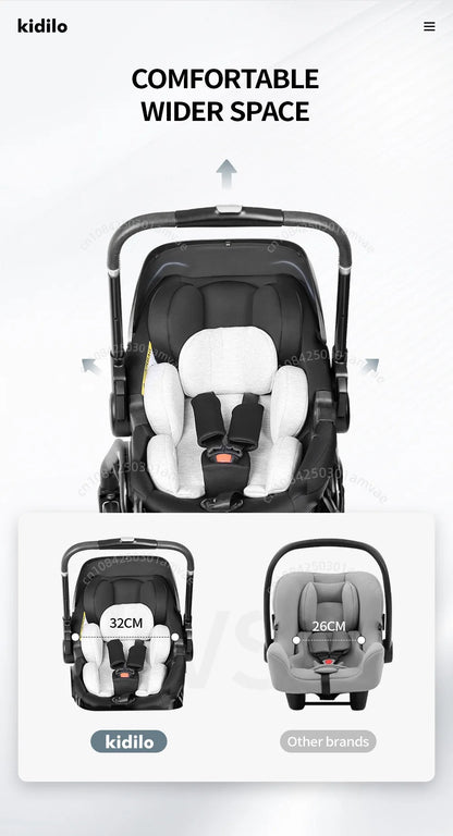 Multi-Functional Newborn Baby Stroller — Portable 4-in-1 Sleeping Basket, Safety Seat & Travel Cart