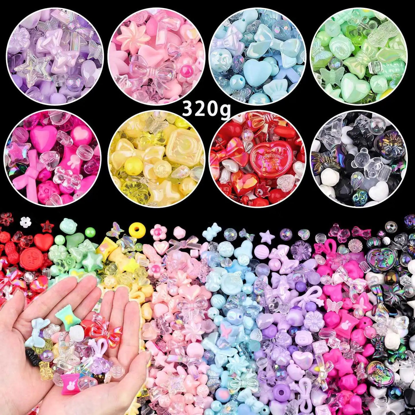 Candy Color Acrylic Beads - Mixed Style DIY Beads for Handmade Bracelets, Phone Chains & Jewelry Making