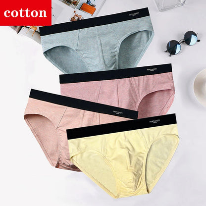 4-Pack Men's Cotton Briefs - Breathable Printed Underwear with Comfortable Fit & Stylish Design