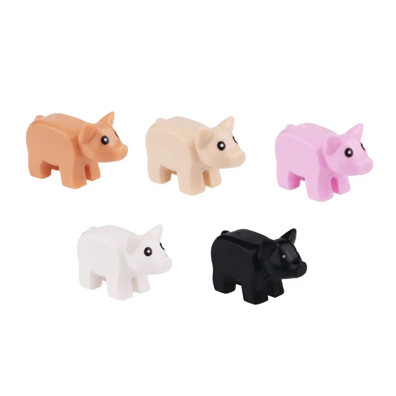 MOC Animal Scene Building Blocks – Zoo & Wildlife DIY Toy Bricks with Ducks, Cats, Dogs, Penguins, Eagles, Wolves, Bears, Deer, Sharks, Snakes, Mice, Sheep (K055)