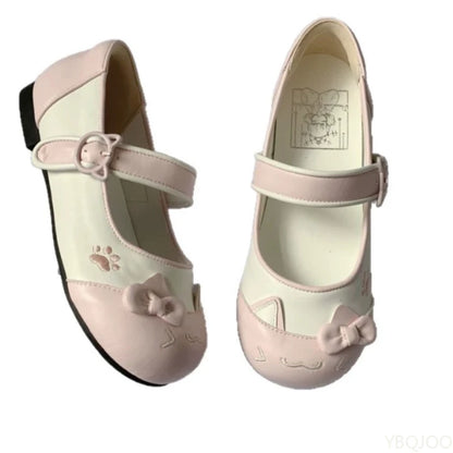 Spring Autumn Confused Kitten Round Head Shoes – Cute, Comfortable Low-Follow Women’s Flats