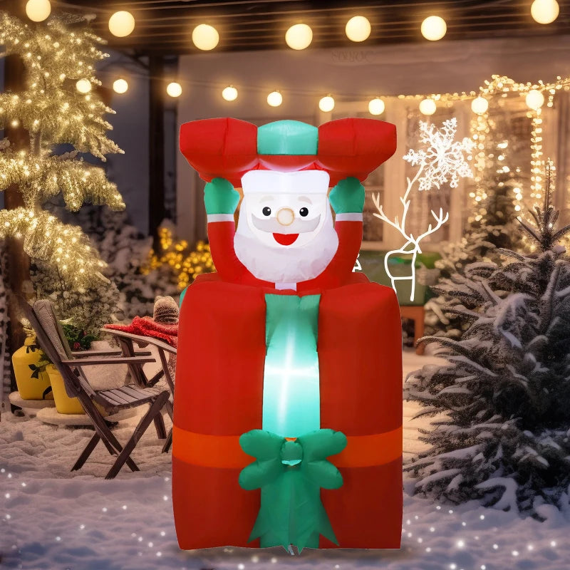 5FT (1.5M) Inflatable Christmas Santa Claus – Up & Down Outdoor Blow-Up Decoration for Xmas 2025 Party and Yard Decor