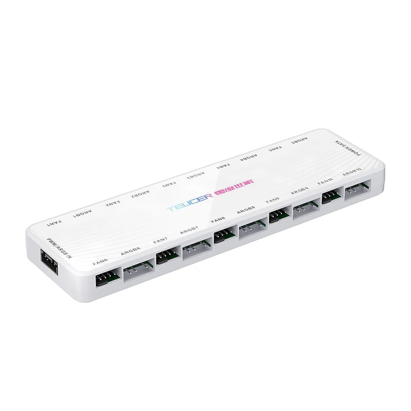 TEUCER LP-10 ARGB/PWM Fan Hub - 2-in-1 PC Fan Controller & ARGB Lighting Adapter