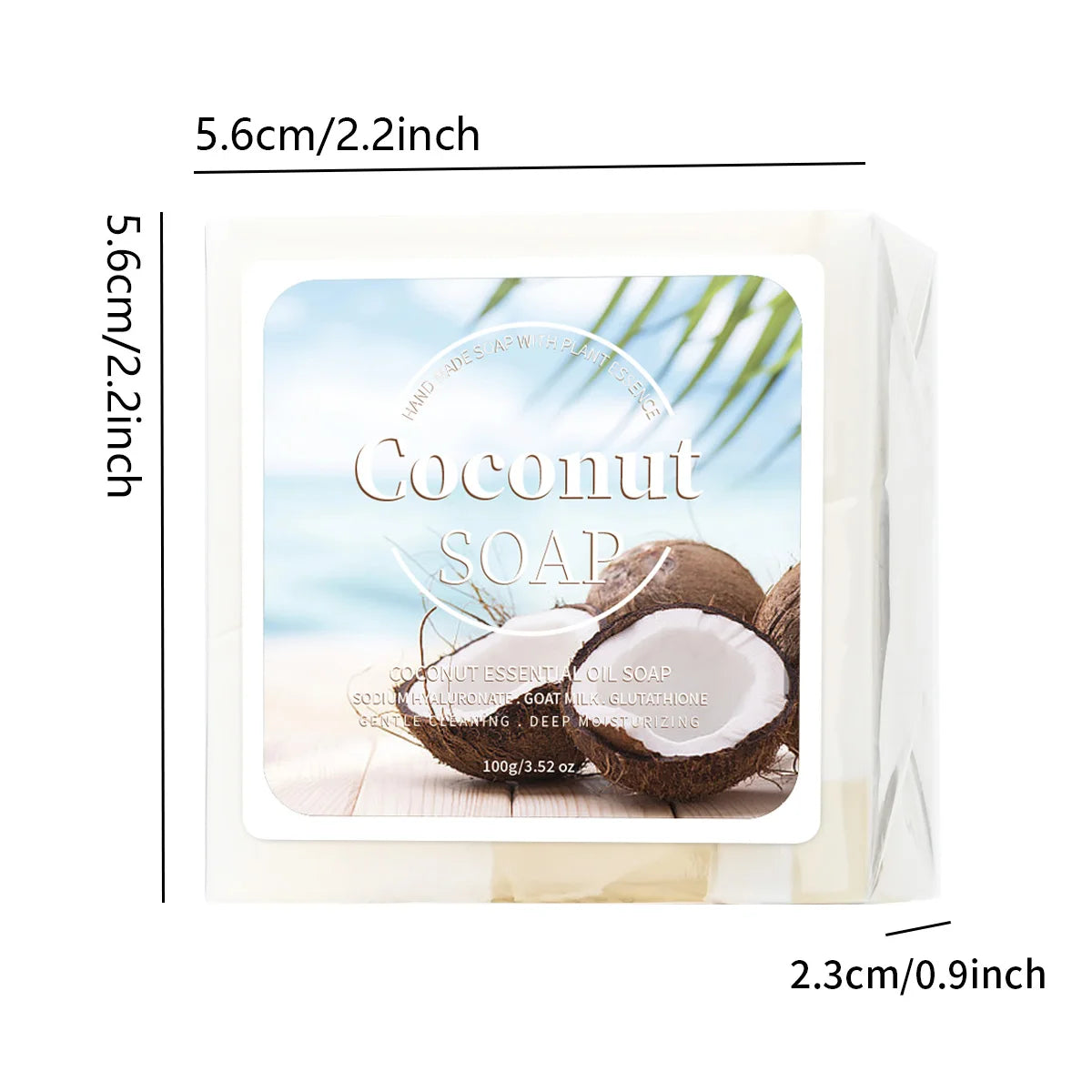 B+ Coconut Milk Handmade Soap - 100g Organic Plant Extract Facial Cleanser with Goat Milk for Acne Care