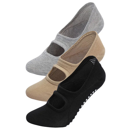 Backless Pilates Grip Socks - Invisible Yoga, Dance & Fitness Floor Socks