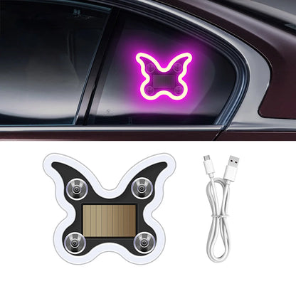 Heart-Shaped Solar Car Ambient Light - Dynamic Gradient RGB LED Interior Decoration Accessory