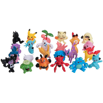 24-144pcs Pokemon Mini Figures — Pikachu Anime Action Models 2-3cm Collectible Toys for Kids & Christmas Gifts