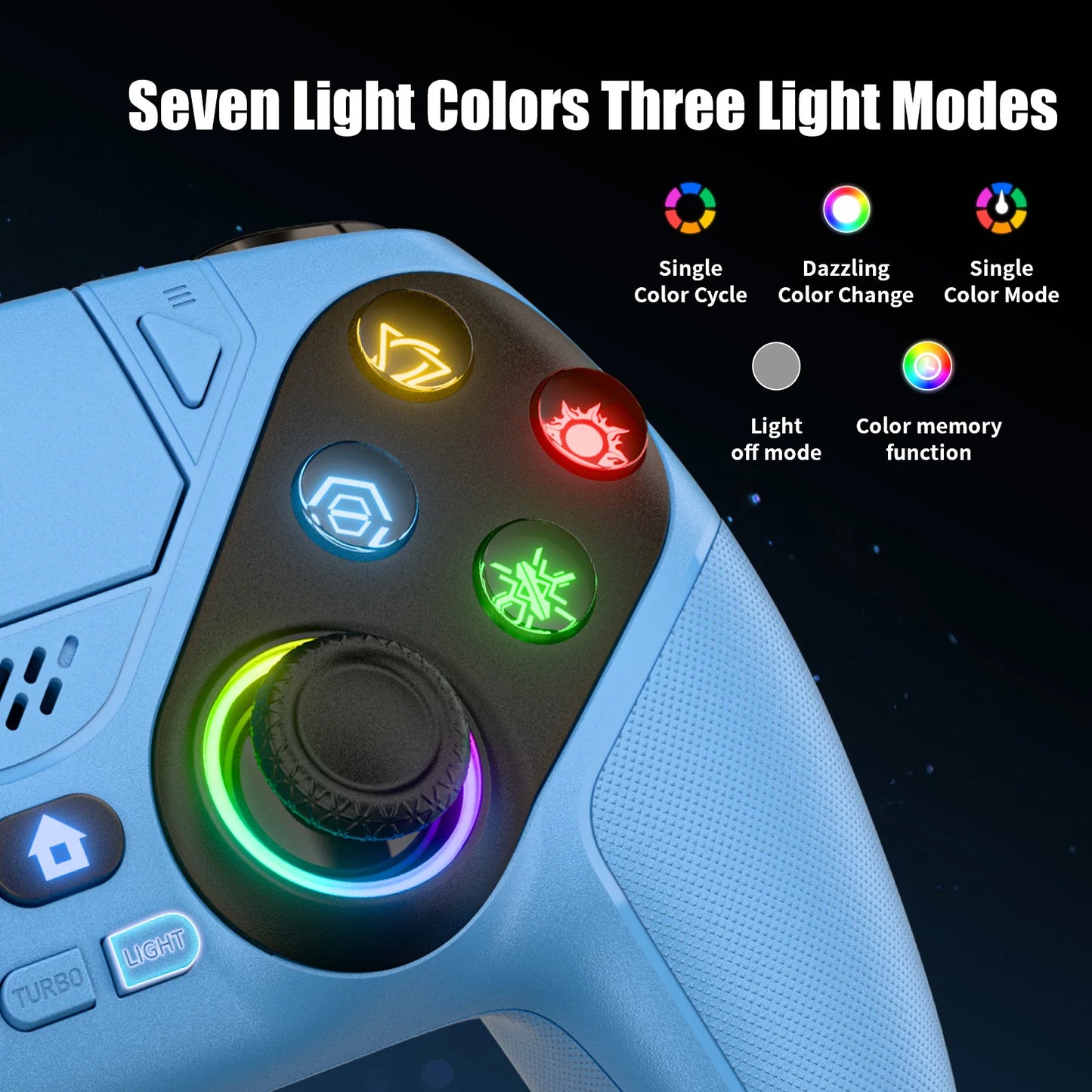 Wireless Bluetooth Gamepad Controller – Dual Vibration Turbo for PS5, PS5 Pro, PS5 Slim & PC