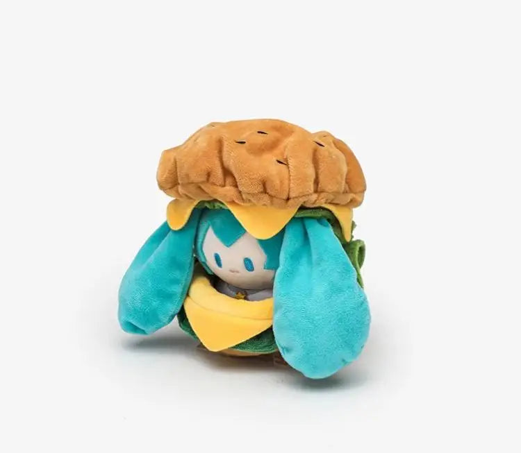 Cute Hatsune Miku Plush Doll with Hamburger Outfit – Changeable Clothes Anime Figure Stuffed Toy Collectible Gift