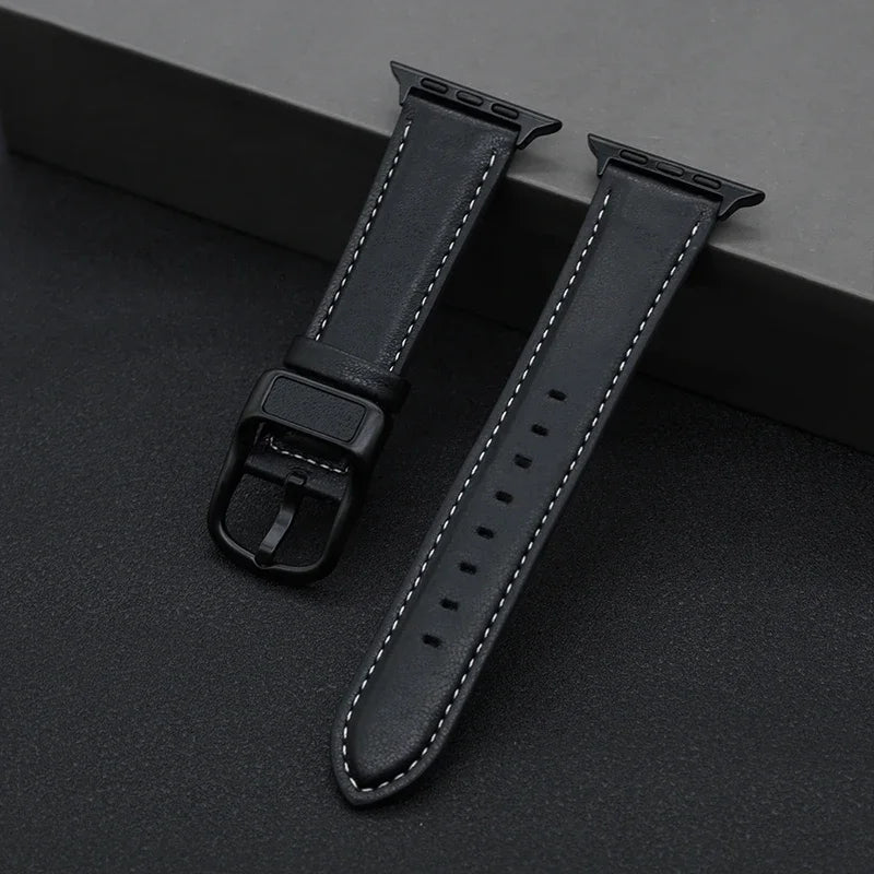 PU Leather Apple Watch Band - Premium Wrist Strap Bracelet for iWatch Series 4 5 6 SE 7 8 9 10 Ultra 49mm 40mm 41mm 42mm 44mm 45mm 46mm